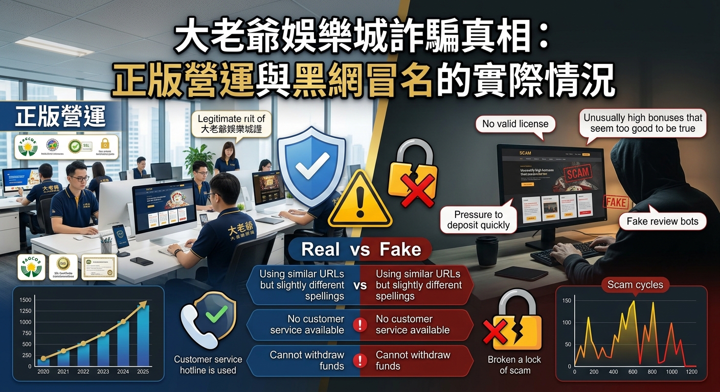 大老爺娛樂城詐騙真相：正版營運與黑網冒名的實際情況
